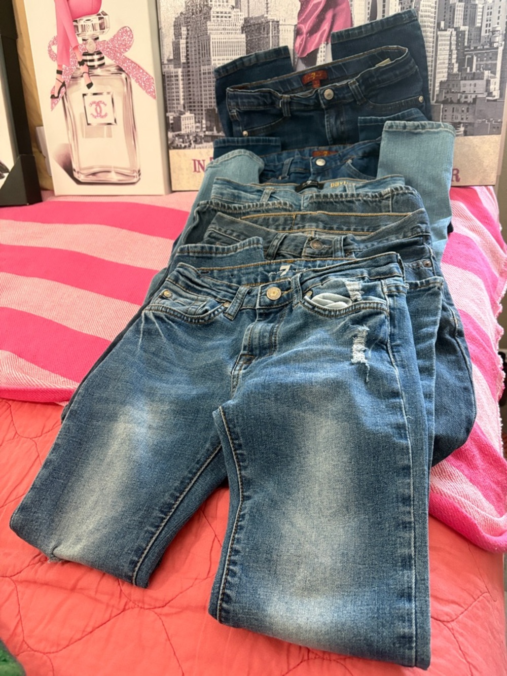 7 for all Mankind boys 5 pairs size 7 Denim Jeans - one Polo Ralph Lauren pair